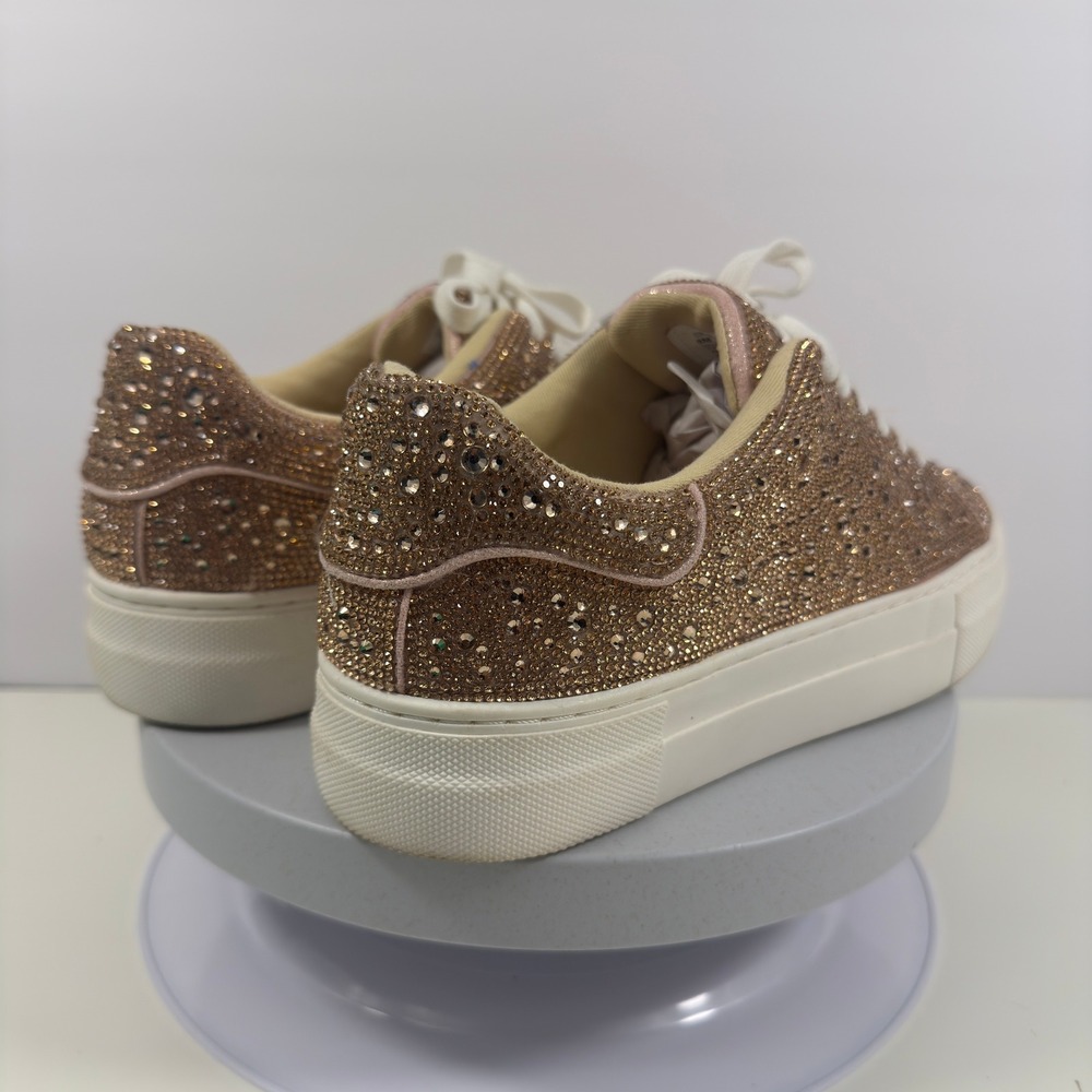 Betsey Johnson Women Sneakers Rhinestone Sparkle Casual Gold Platform 8M - Picture 7 of 15